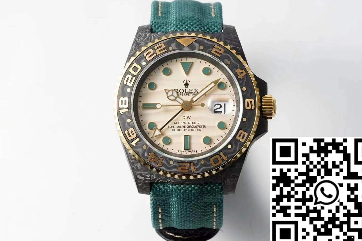 Fabric GMT-MASTER Strap Diw II Green Fiber Carbon Rolex Case 0418